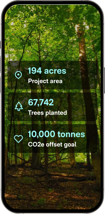 Route has impacted 194 acres, planted 67,742 trees, and offset 10,000 tonnes of carbon
