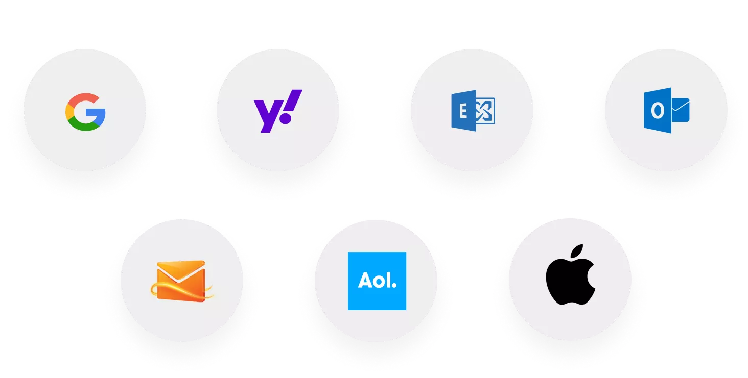 Route supports gmail, yahoo, outlook, exchange, aol, apple and more