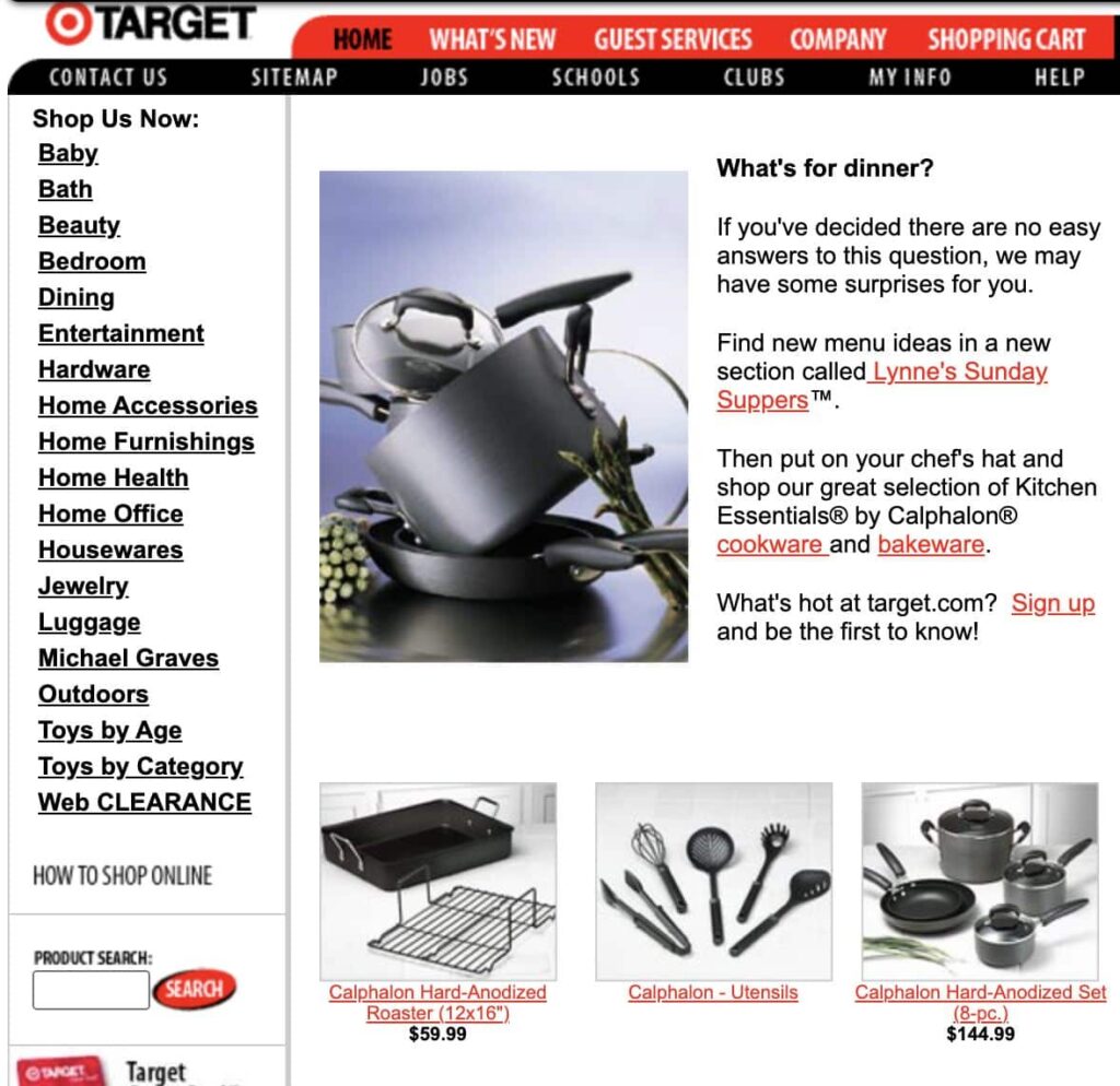 target homepage circa 2000